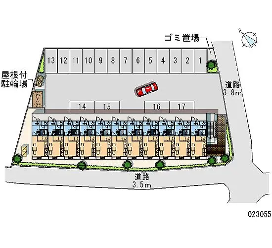 ★手数料０円★富士宮市山宮　月極駐車場（LP）